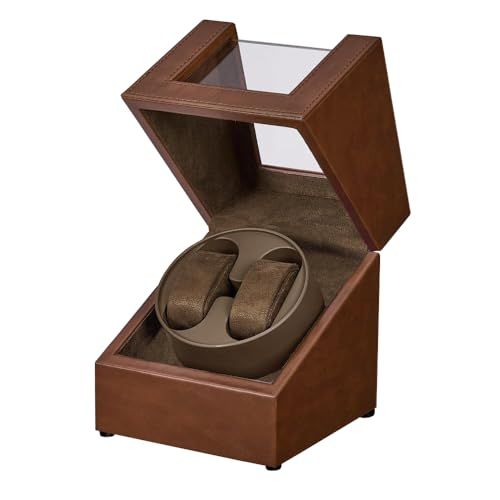 ワインディングマシーン 2本巻き ウォッチワインダー 自動巻き時計ワインディングマシーン 自動巻き上げ機 男女の腕時計は全部使えます 08 ブラウン2 0F