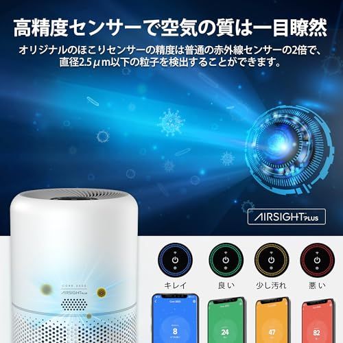 Levoit レボイト 空気清浄機 進級スマートモデル Core 300S 20畳 静音 自動運転 除臭 ハウスダスト 小型 花粉モード 卓上 強力 ホワイト