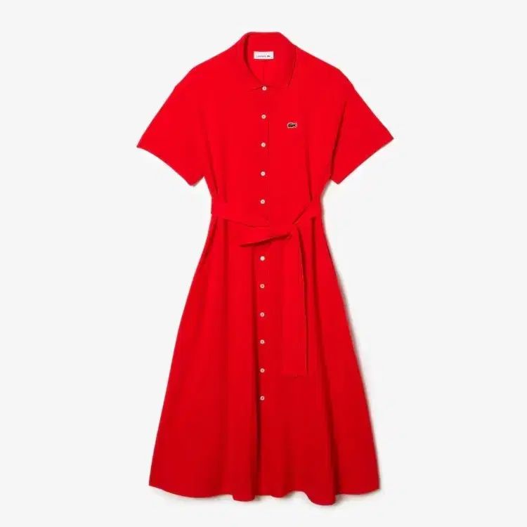 ラコステ ポロ ベルト付き オレンジ レッド ONE PIECE 34サイズ