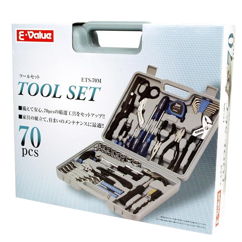 イーバリュー(E-Value) ツールセット 家具の組み立て・住まいのメンテナンス用 70pcs ETS-70M 0