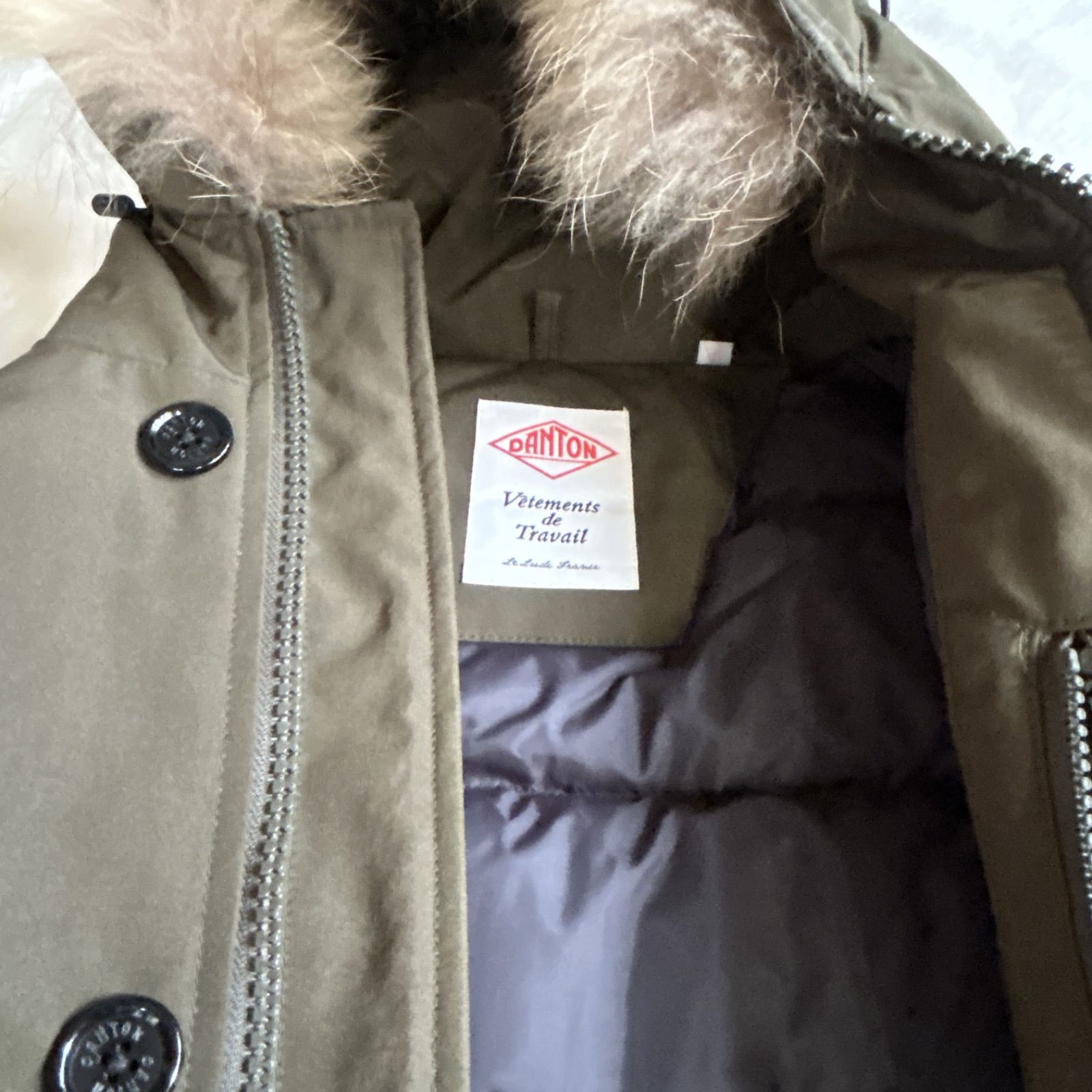 DANTON ダントン タッサー ダウン ジャケット ファー付き ラクーン