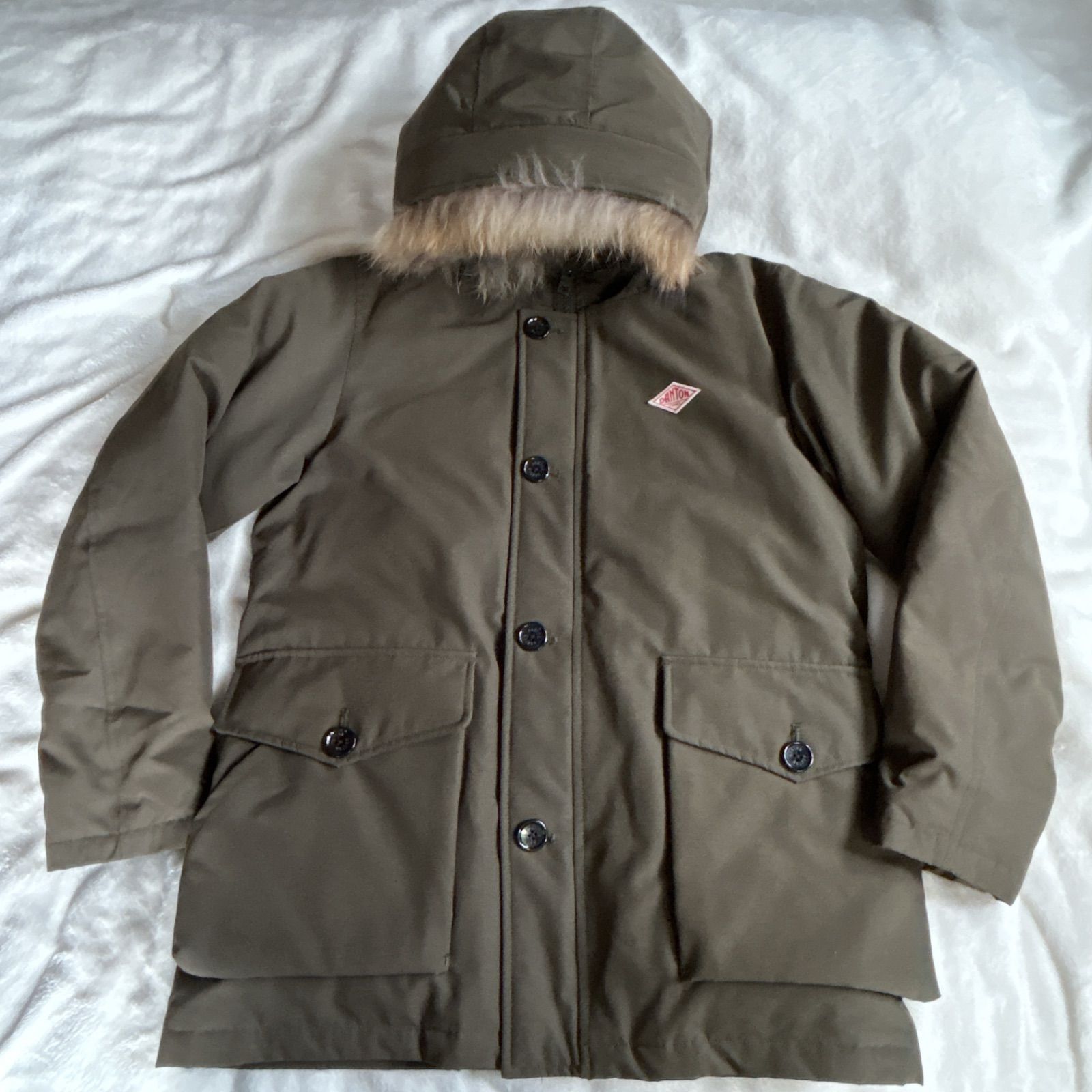 DANTON ダントン タッサー ダウン ジャケット ファー付き ラクーン