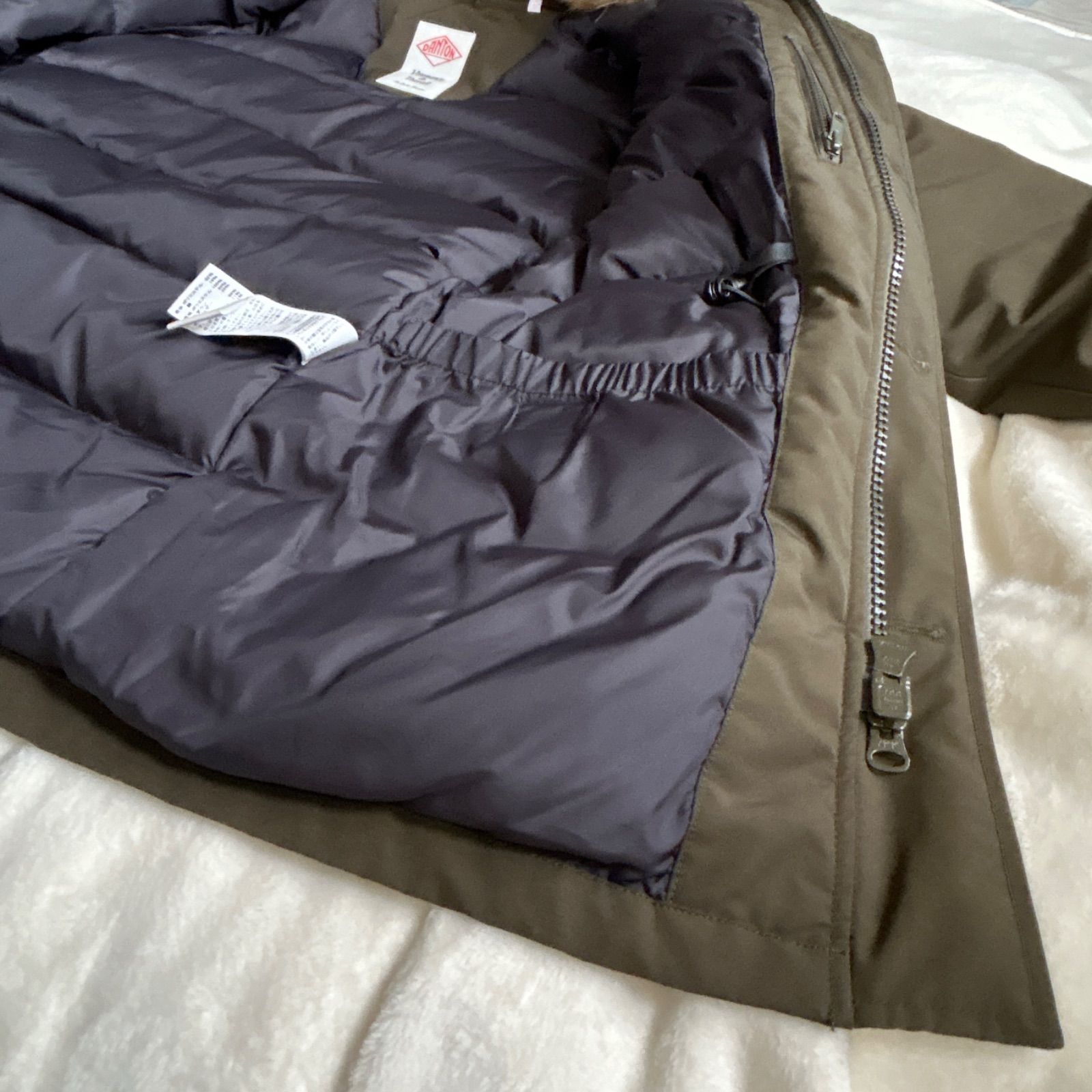 DANTON ダントン タッサー ダウン ジャケット ファー付き ラクーン