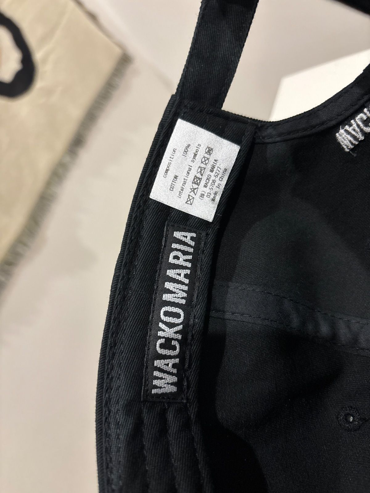 WACKOMARIA)美品貴重スタンドバイミーコットン生地CAP 黒 SIZE F 