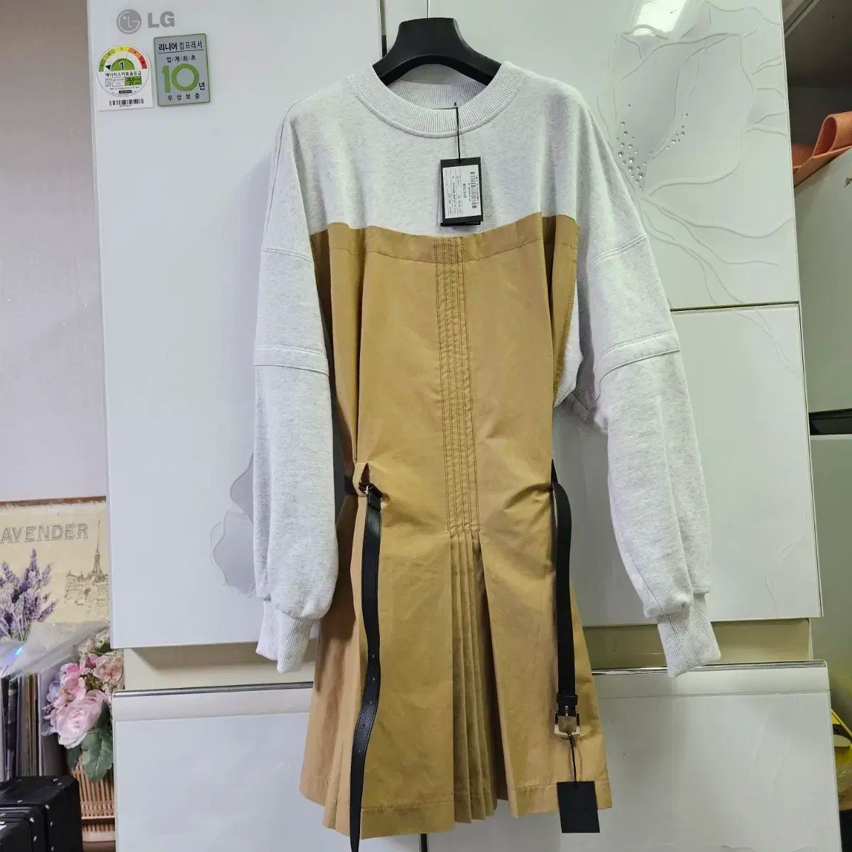 システム バイ プリーツ ONE PIECE 66サイズ キャメル グレー