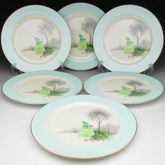 ノリタケ グリーン地 サザンベル プレート6枚セット