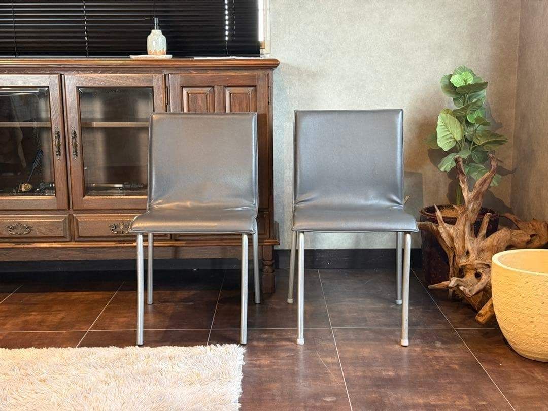 ②リーンロゼ　ligne roset ブラック　レザーチェア　2脚セット　YZ ②リーンロゼ ligne roset ブラック レザーチェア 2脚セット YZ - メルカリ