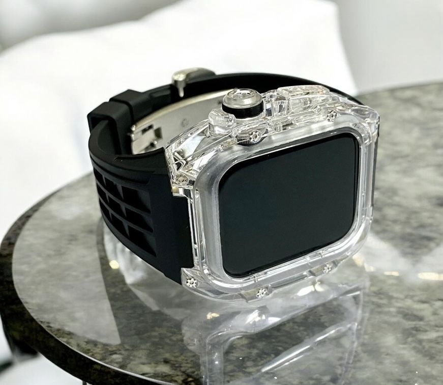 アップルウォッチラバーバンドベルト Apple Watchカバーケース 刻印 フッ素ラバー ウルトラ49 mm ultra 2 89