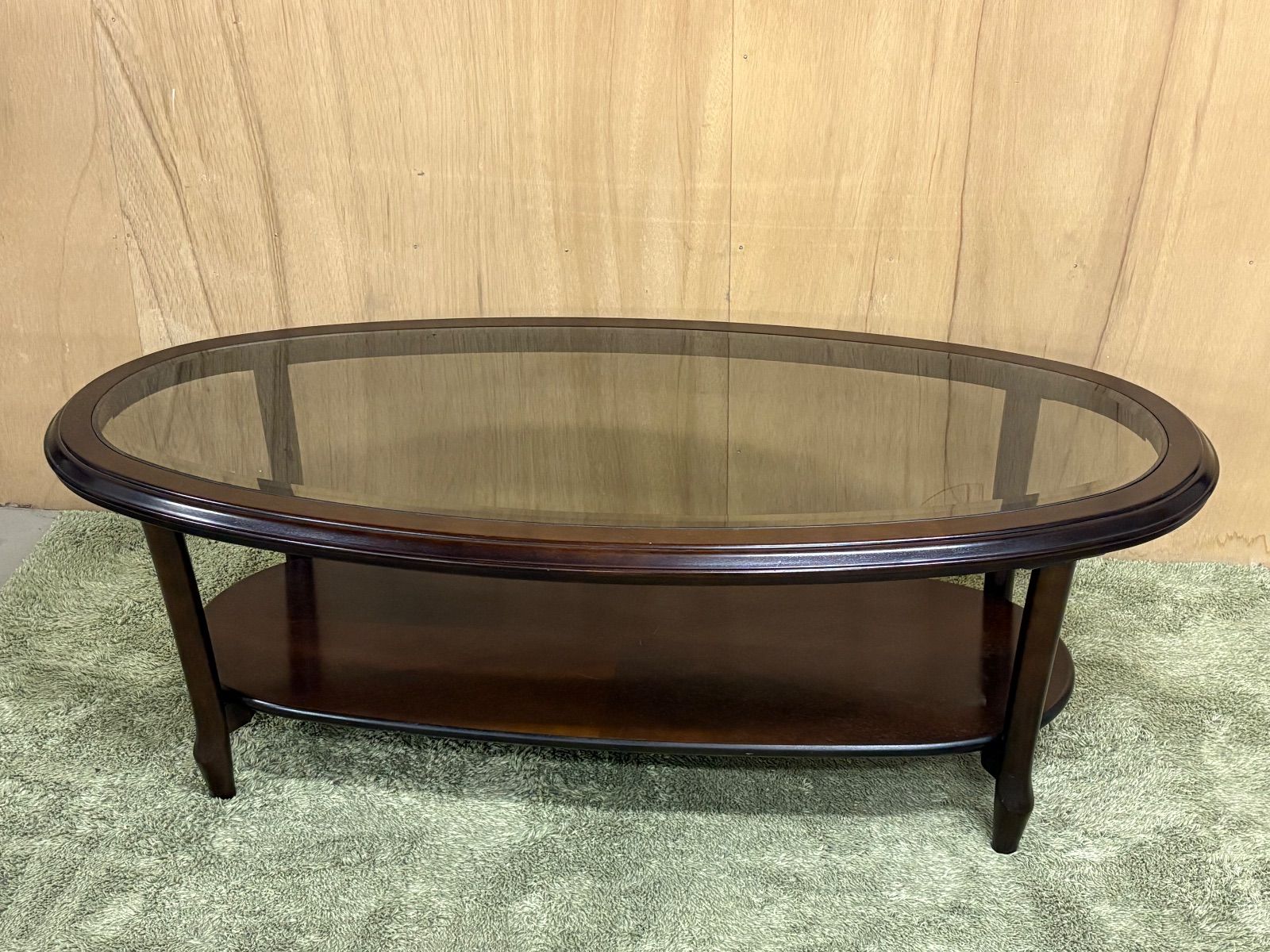 GL 103 山口県下松市より センターテーブル マルニ ベルサイユ 幅136 cm 奥67 高45 ガラステーブル オーバル