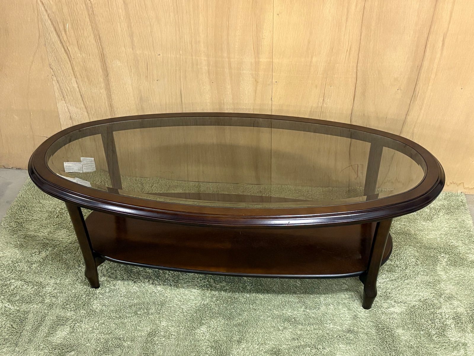 GL103 山口県下松市より センターテーブル マルニ ベルサイユ 幅136cm 奥67cm 高45cm ガラステーブル オーバル