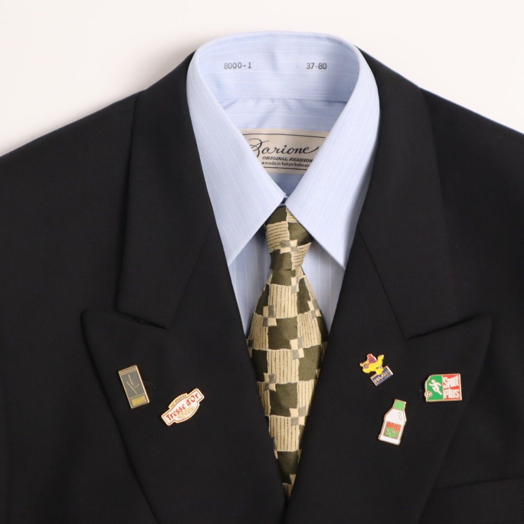 5点セット レトロ ダブルブレスト ジャケット パンツ シャツ ネクタイ ピンズ テーラードジャケット スラックス ネクタイ ダブルジャケット コーディネート売り コーデ売り セット売り 結婚式 入学式 卒業式 二次会