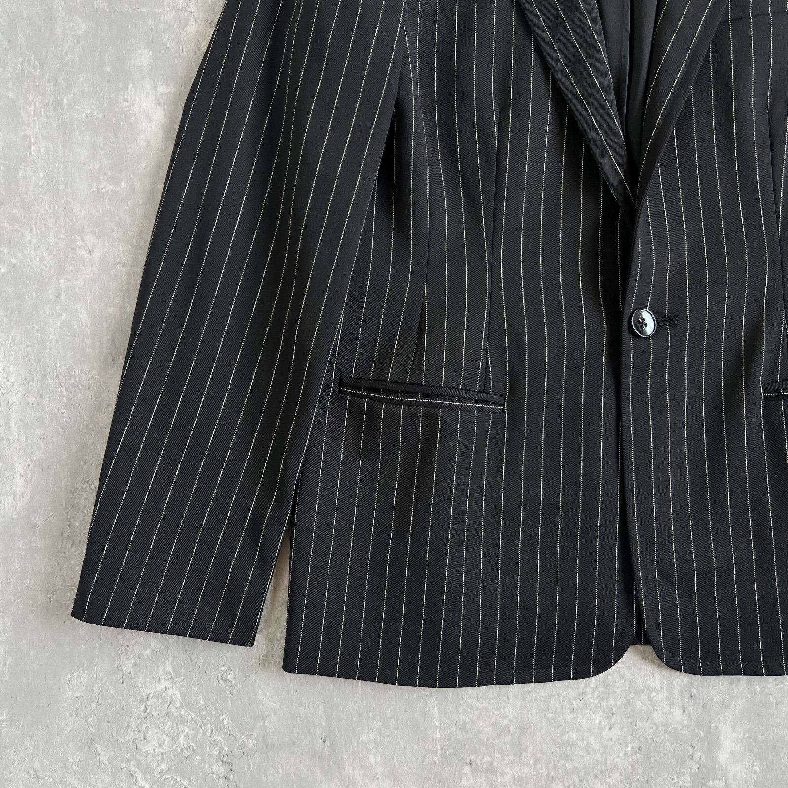 Ralph Lauren テーラードジャケット ブラック/ストライプ RALPH LAUREN ラルフローレン ピンストライプ テーラードジャケット