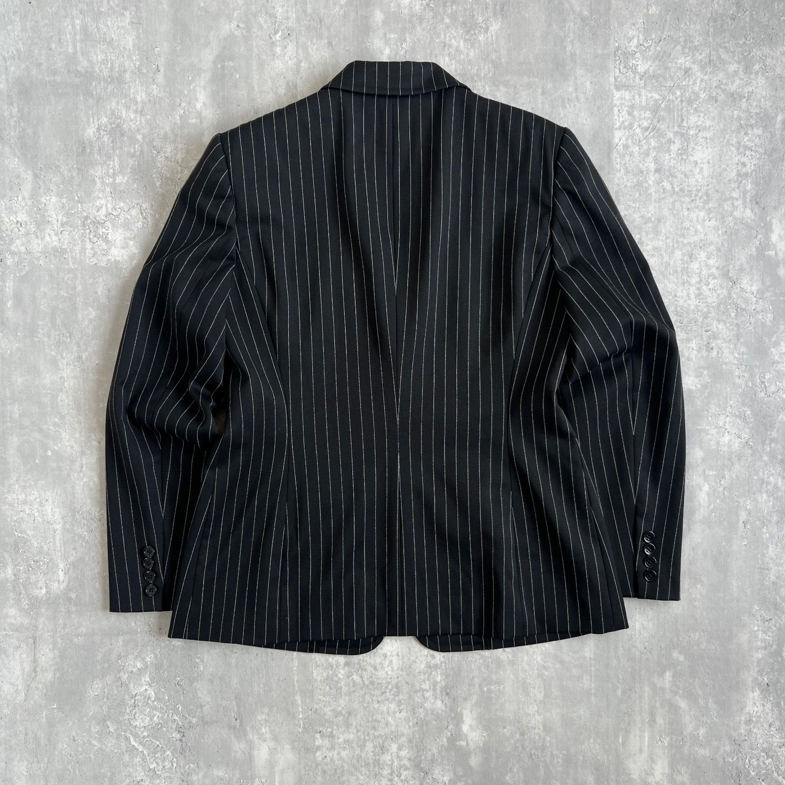 美品　ポロラルフローレン　ストライプ テーラードジャケット 黒　L RALPH LAUREN ラルフローレン ピンストライプ テーラードジャケット