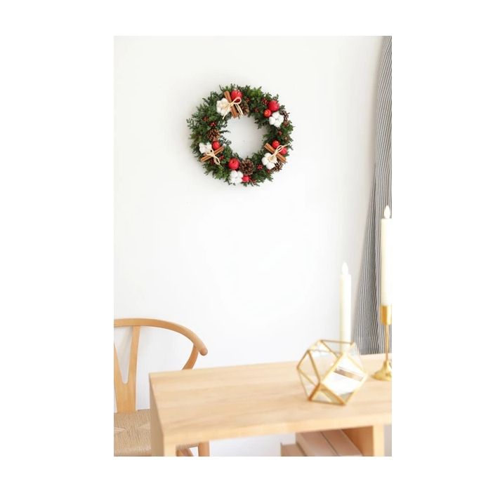 ありそうでなかった 本物の クリスマスリース クリスマス リース 特大 lサイズ 玄関 外 壁 飾り 定番 北欧 ナチュラル 綿 特大 35cm ギフト お歳暮 開店祝い 大きい クリスマスプレゼント 店舗 装飾 ディスプレイ 北欧