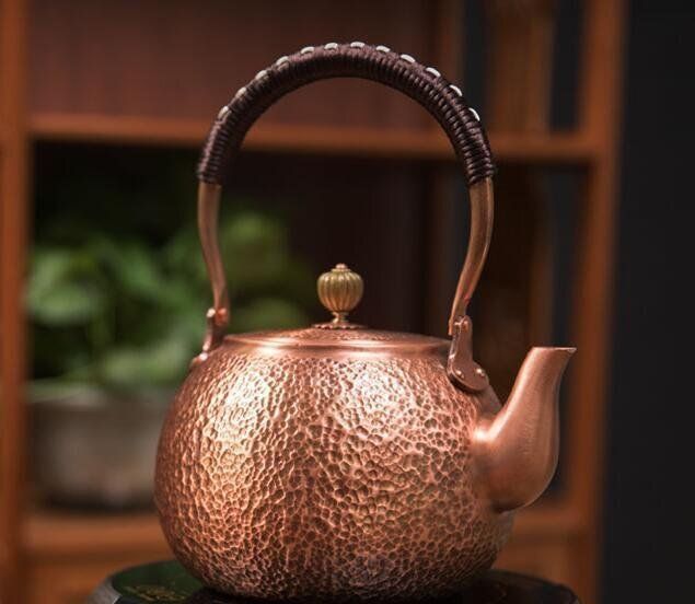 急須 古風 やかん 提梁壺 茶壺 水壷 煮茶壷 茶道具 銅瓶 未塗装銅器 純銅 厚手