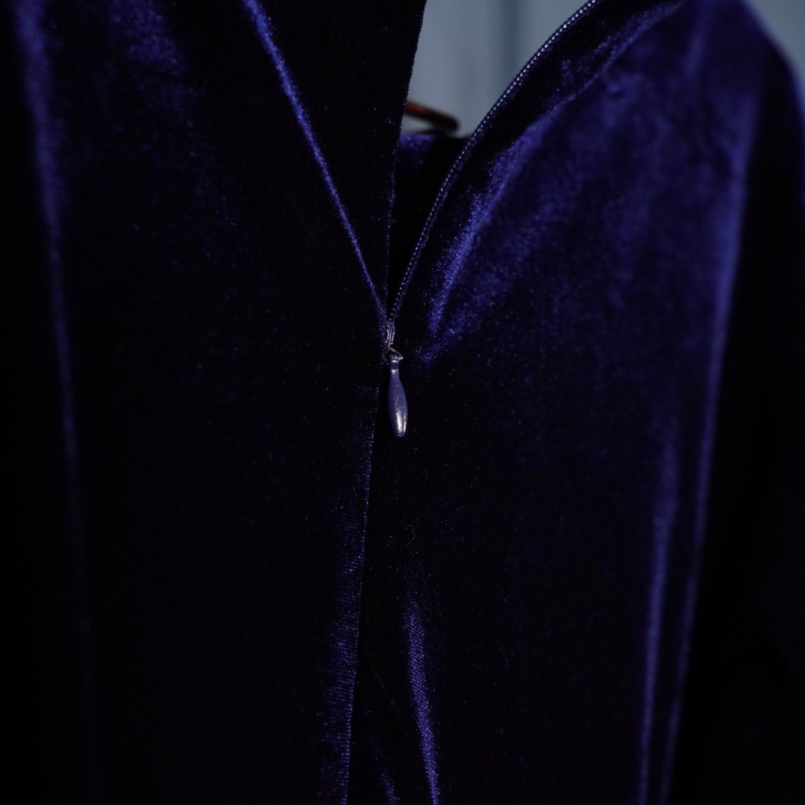 アメリカ古着刺繍レイヤードデザインベロアワンピース