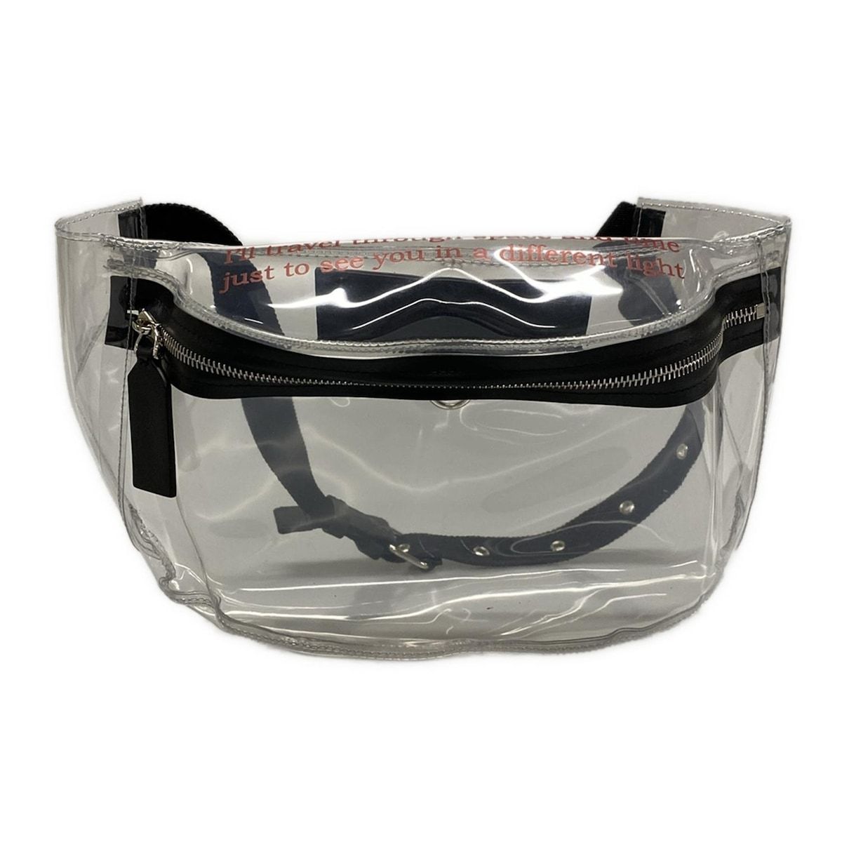 VALENTINOGARAVANI バレンチノガラバーニ ウエストポーチ クリア×黒×白 レザー