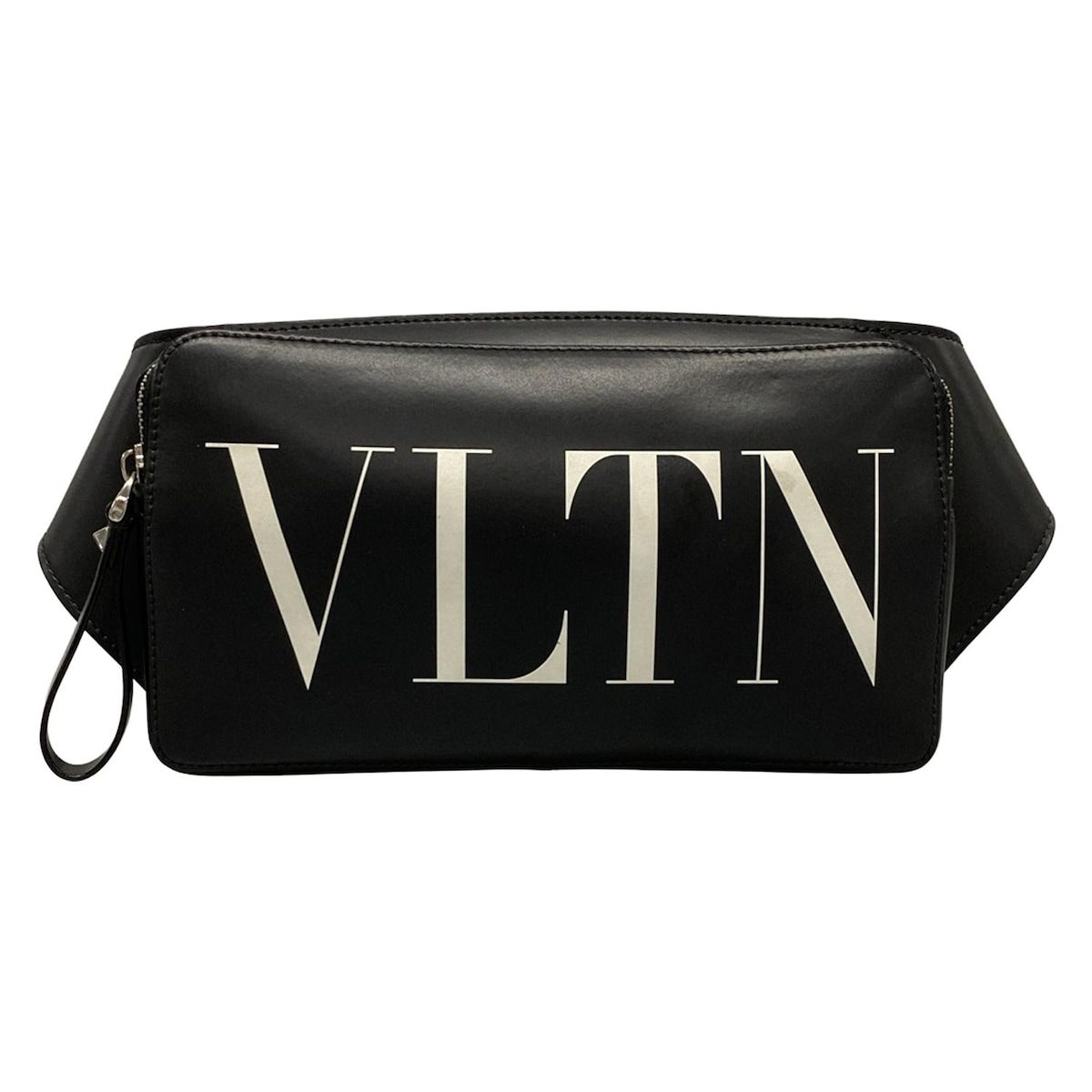 VALENTINOGARAVANI バレンチノガラバーニ ウエストポーチ VLTNロゴレザークロスボディバッグ 黒 赤タグ スタッズ レザー