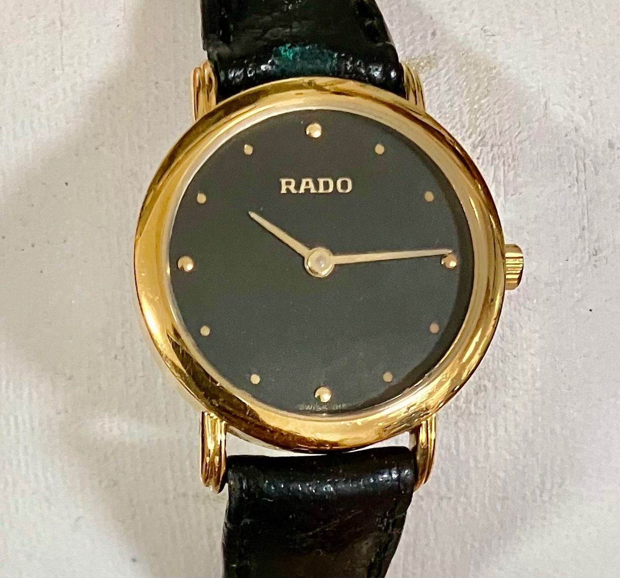 稼働品 RADO ラドー 204.3591.2 ブラック文字盤 QZ レディース腕時計 スイス製