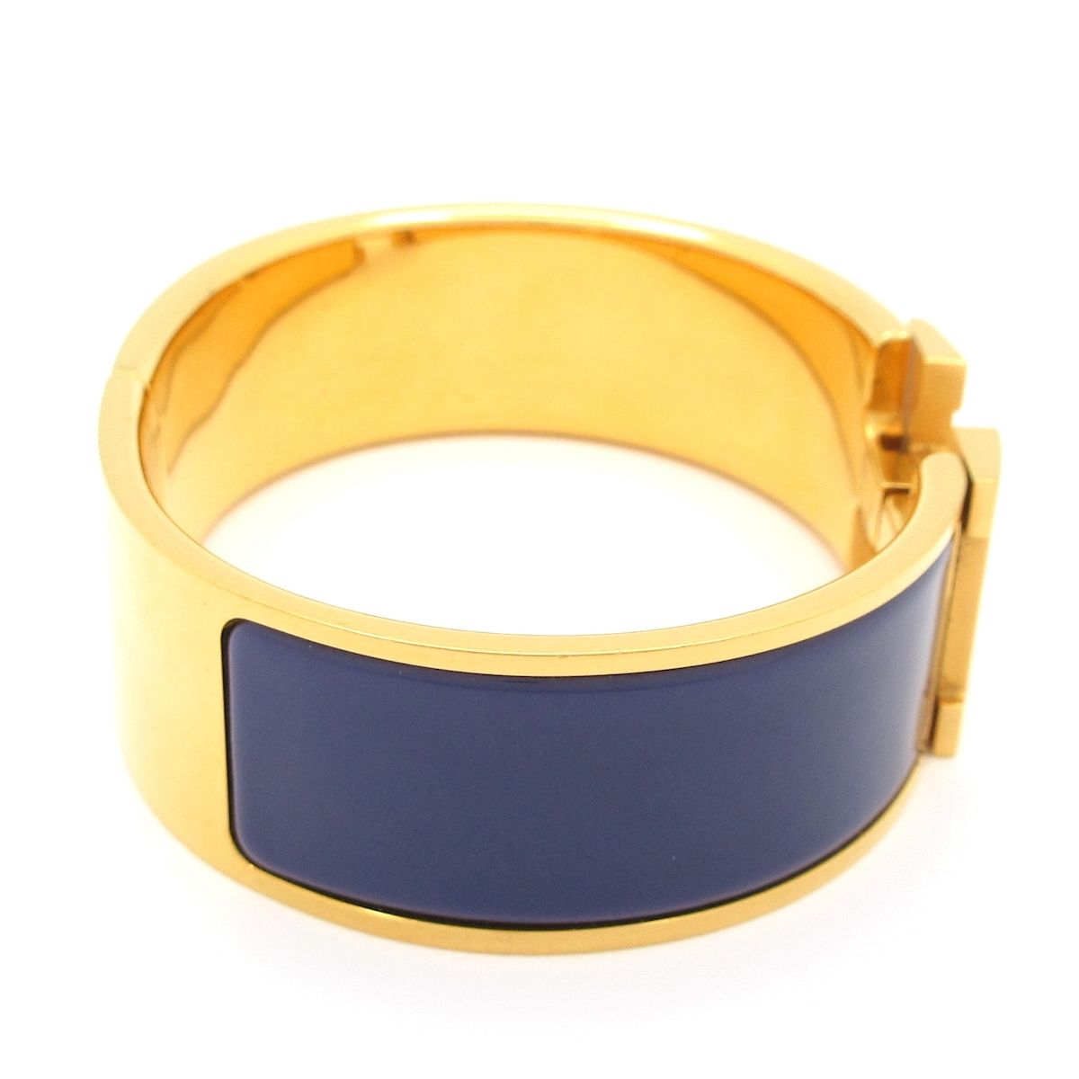 HERMES エルメス バングル クリック クラックH ゴールド×ネイビー