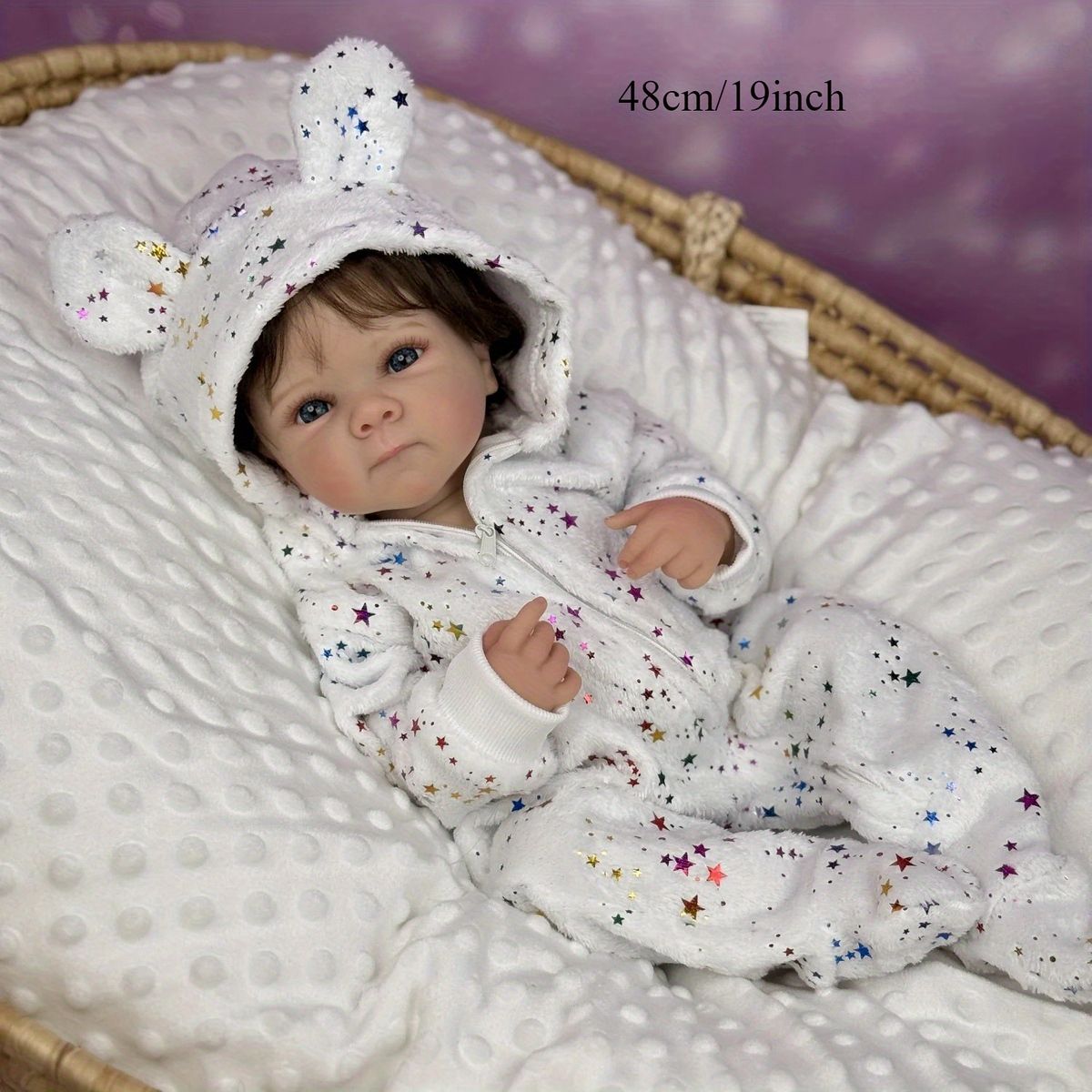 リアルな19インチ リボーンドール ビニール製 女の子 人形 沐浴 お風呂 クリスマス ハロウィン 誕生日 プレゼント 遊び 就寝 ハンドメイド ミックス