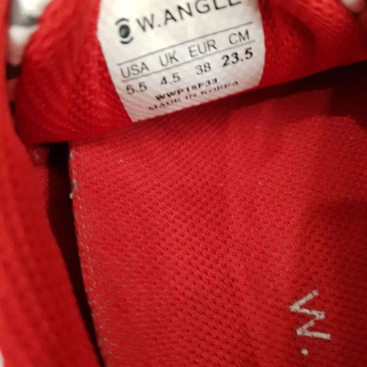 WIDE ANGLE ワイドアングル W.ANGLE ワイドアングル スニーカー スニーカー スポーツ 白/レッド 235