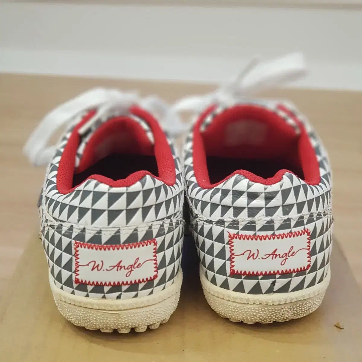 WIDE ANGLE ワイドアングル W.ANGLE ワイドアングル スニーカー スニーカー スポーツ 白/レッド 235