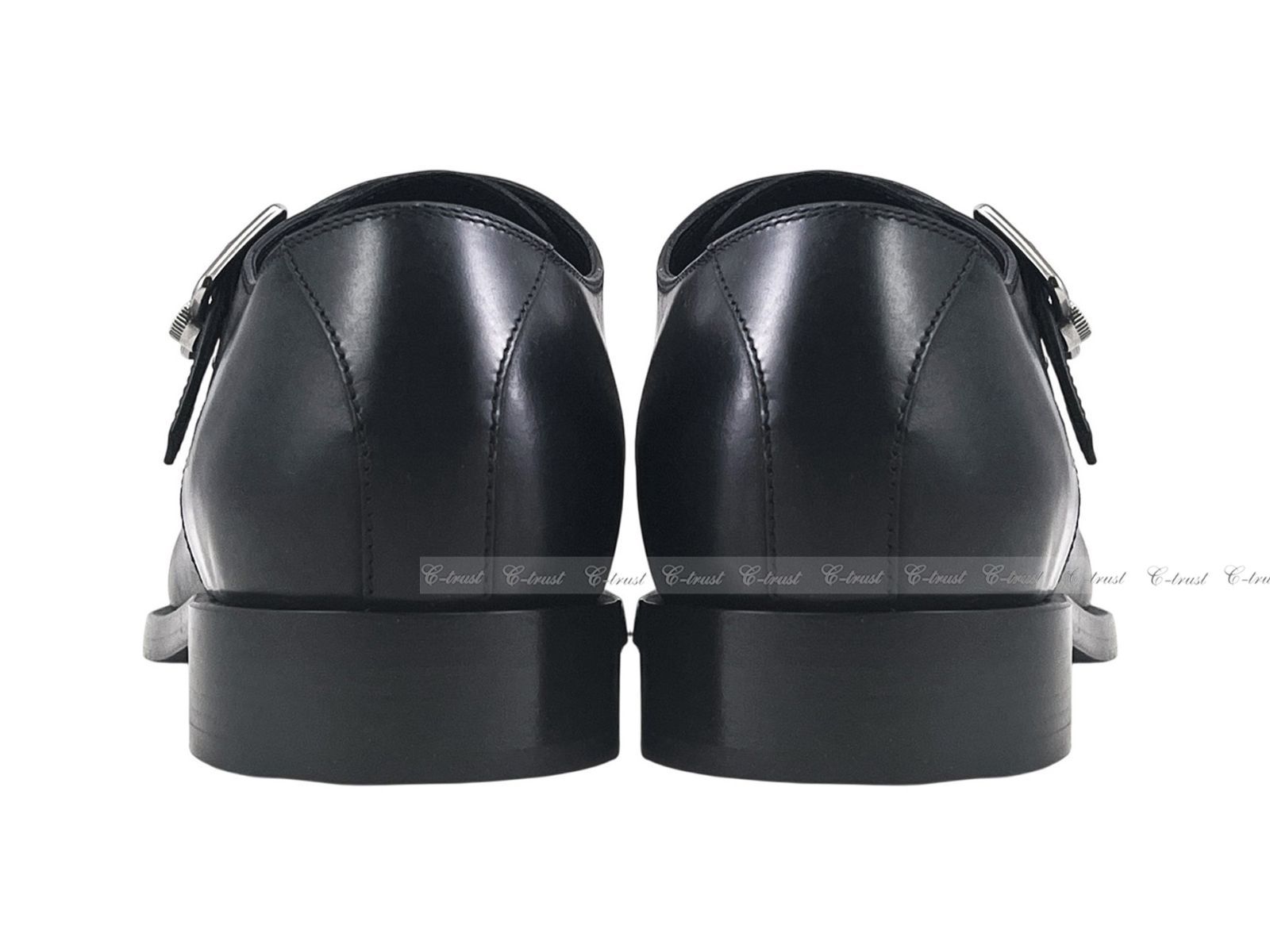 JIMMY CHOO ジミーチュウ ダブルモンク ストラップ FINNION ダイヤモンド スタッズ シューズ イタリア製 ブラック L 920-41 ドレス ビジネスシューズ ブーツ 革靴 靴