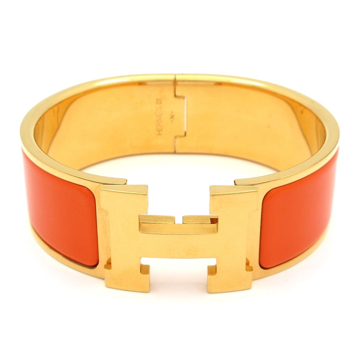 HERMES エルメス バングル クリック クラックH ゴールド×オレンジ