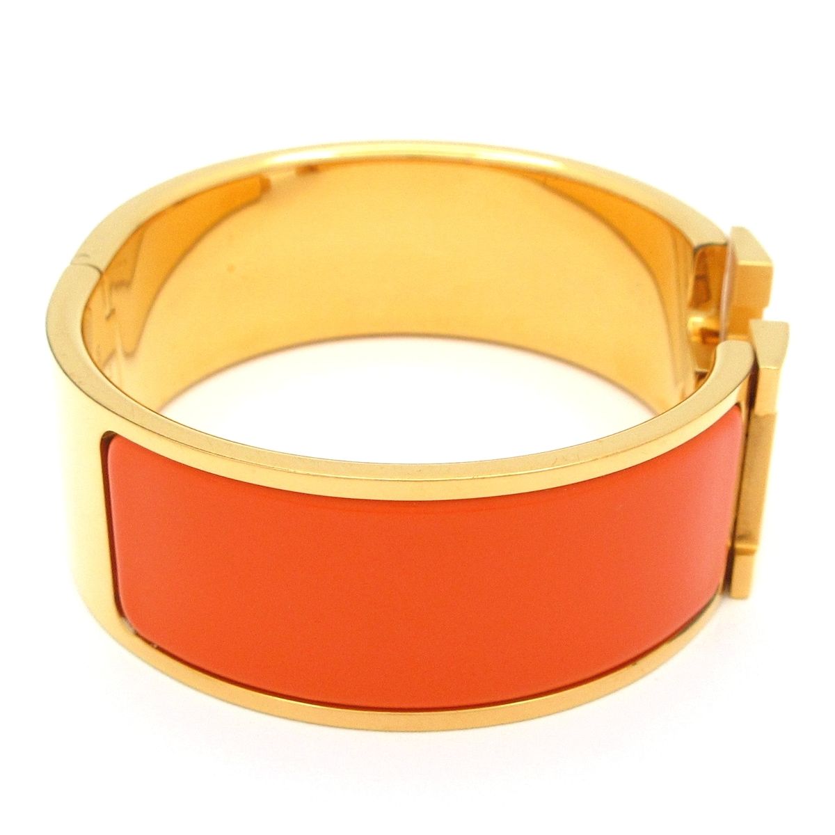 HERMES エルメス バングル クリック クラックH ゴールド×オレンジ