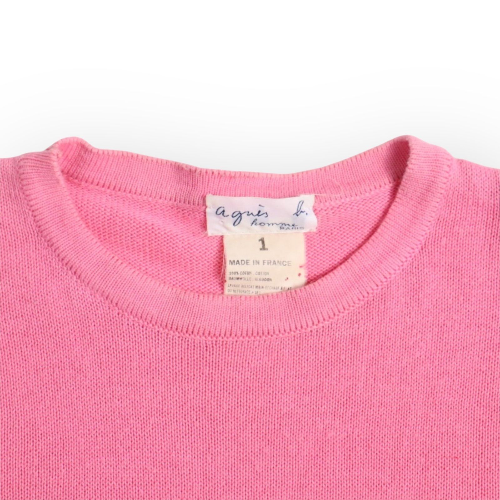 90s agnes b Made in FRANCE アニエスベー 90s agnes b homme Made in France cotton knit sweater 90年代
