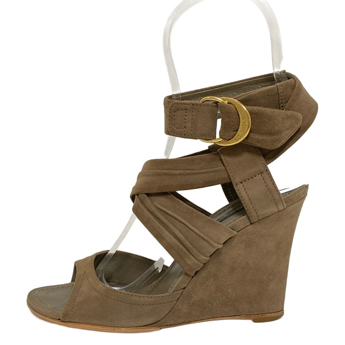 LOUIS VUITTON ルイヴィトン サンダル 35 1 2 レディース - カーキ