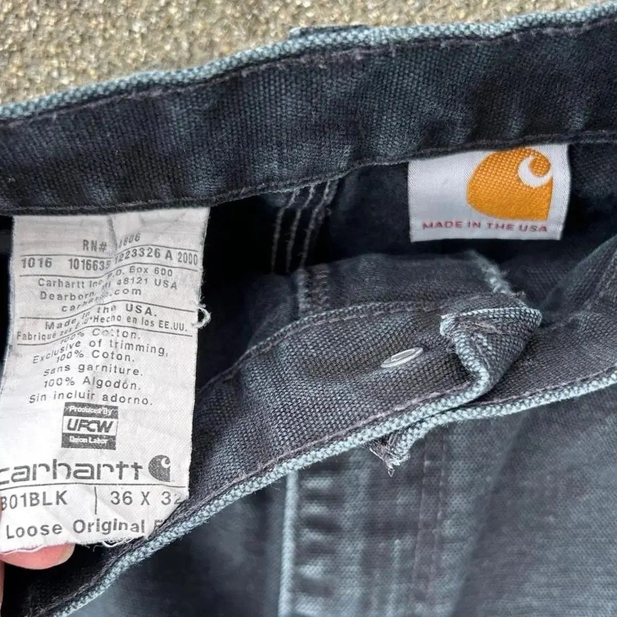 ヴィンテージ Carhartt カーハート ダブルニー ブラック blk 34 made in usa