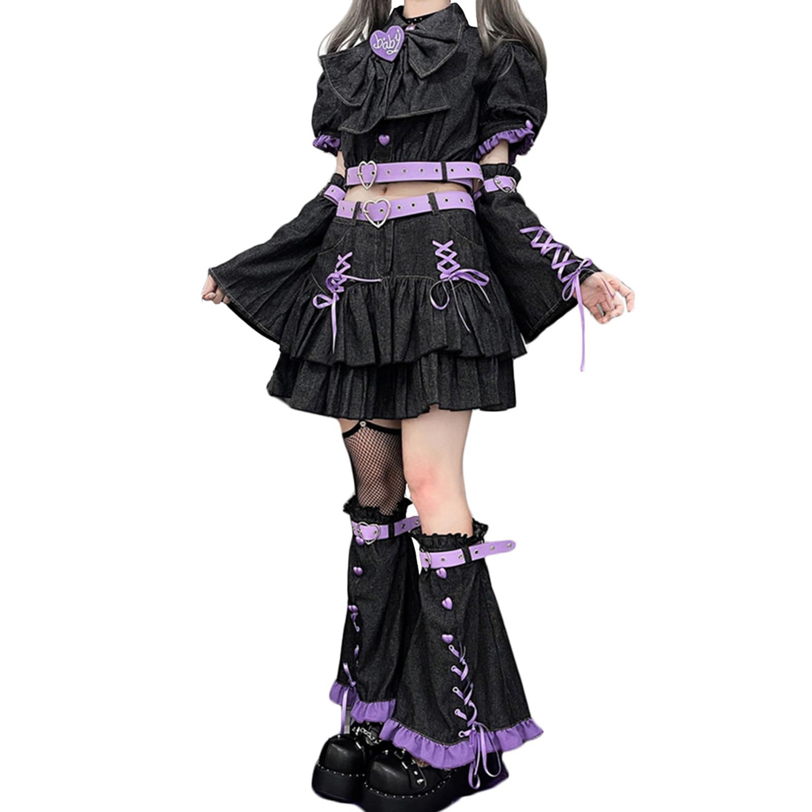 SSUPTEMBER2 ロリータ風 ゴスロリ 地雷系 コスプレ 衣装 Y2K ファッション デニム セット衣装 ミニスカート ゆめかわいい 森ガール 萌え メンヘラ 黒 水色 ピンク ハロウィン 仮装