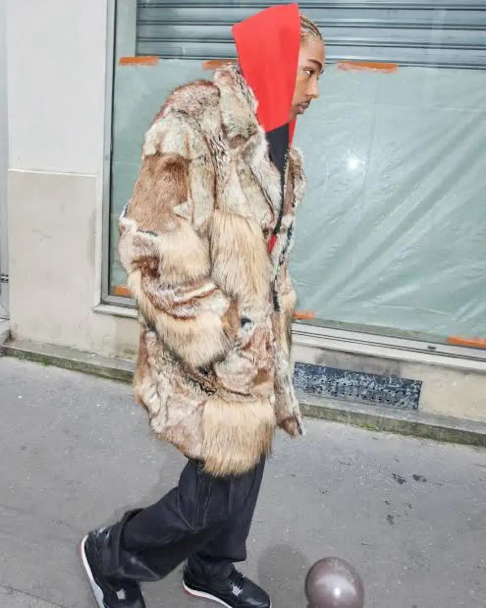 シュプリーム x MM6 Maison Margiela パッチワーク ファー コート