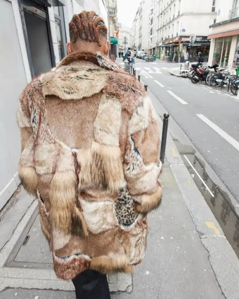 シュプリーム x MM6 Maison Margiela パッチワーク ファー コート