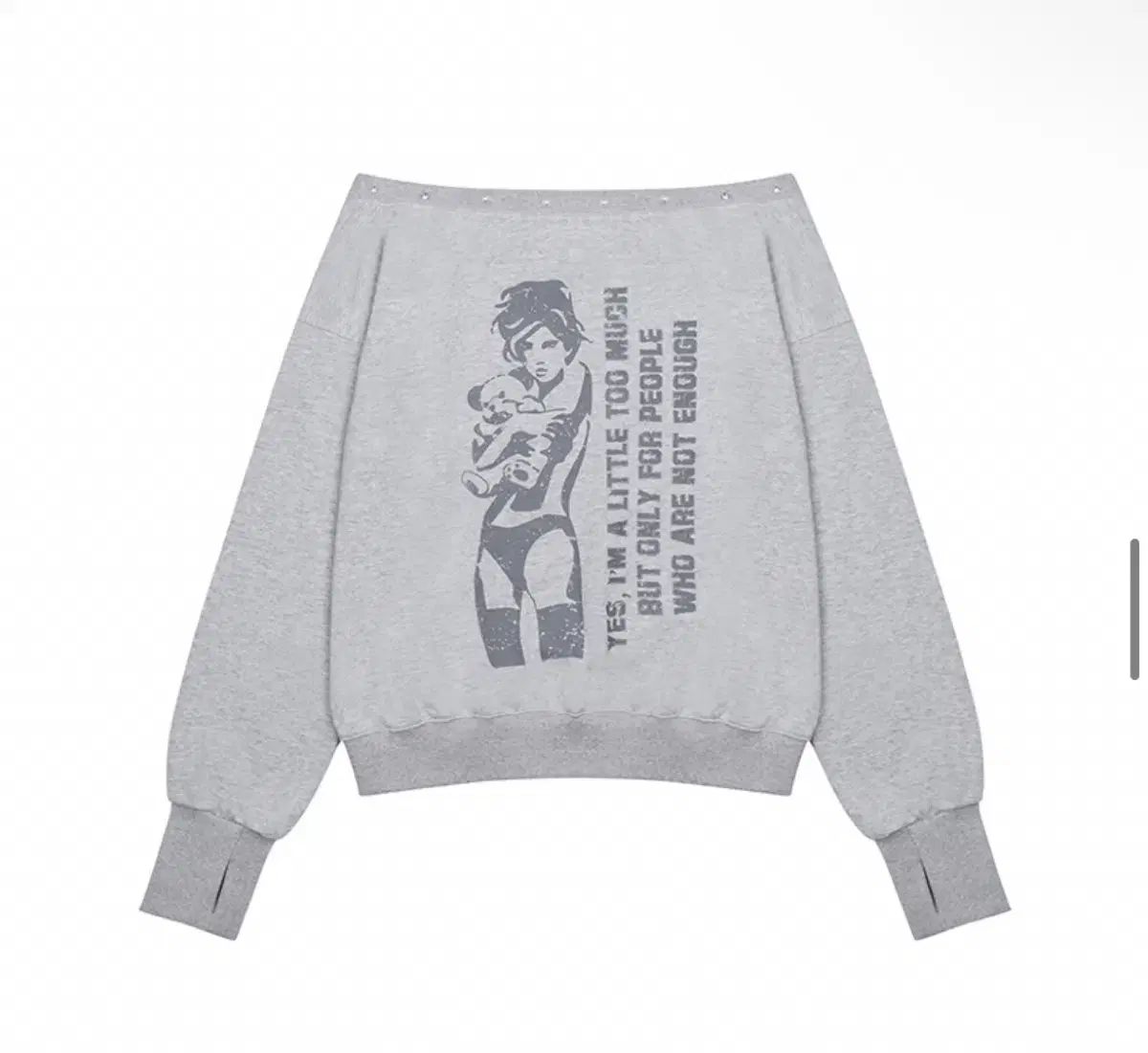 片方オフショルダー スウェットシャツ