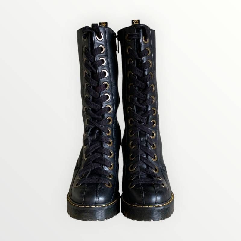 ️ ドクターマーチン CAREY ヒール付き厚底レースアップブーツ ブラック レディース Y 2 K