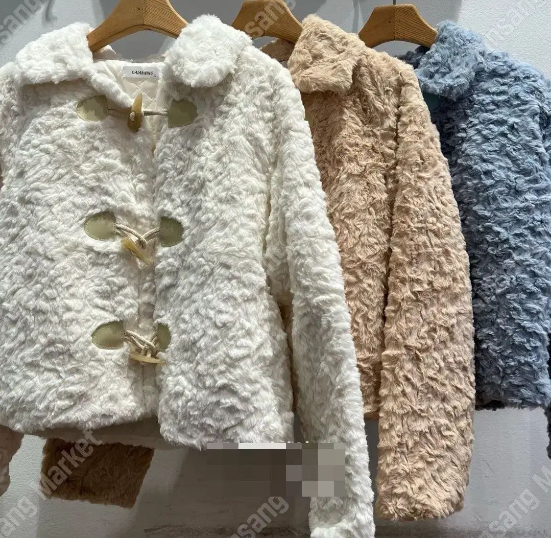 3COLOR かわいいフリース トグルボタンコート ベージュ