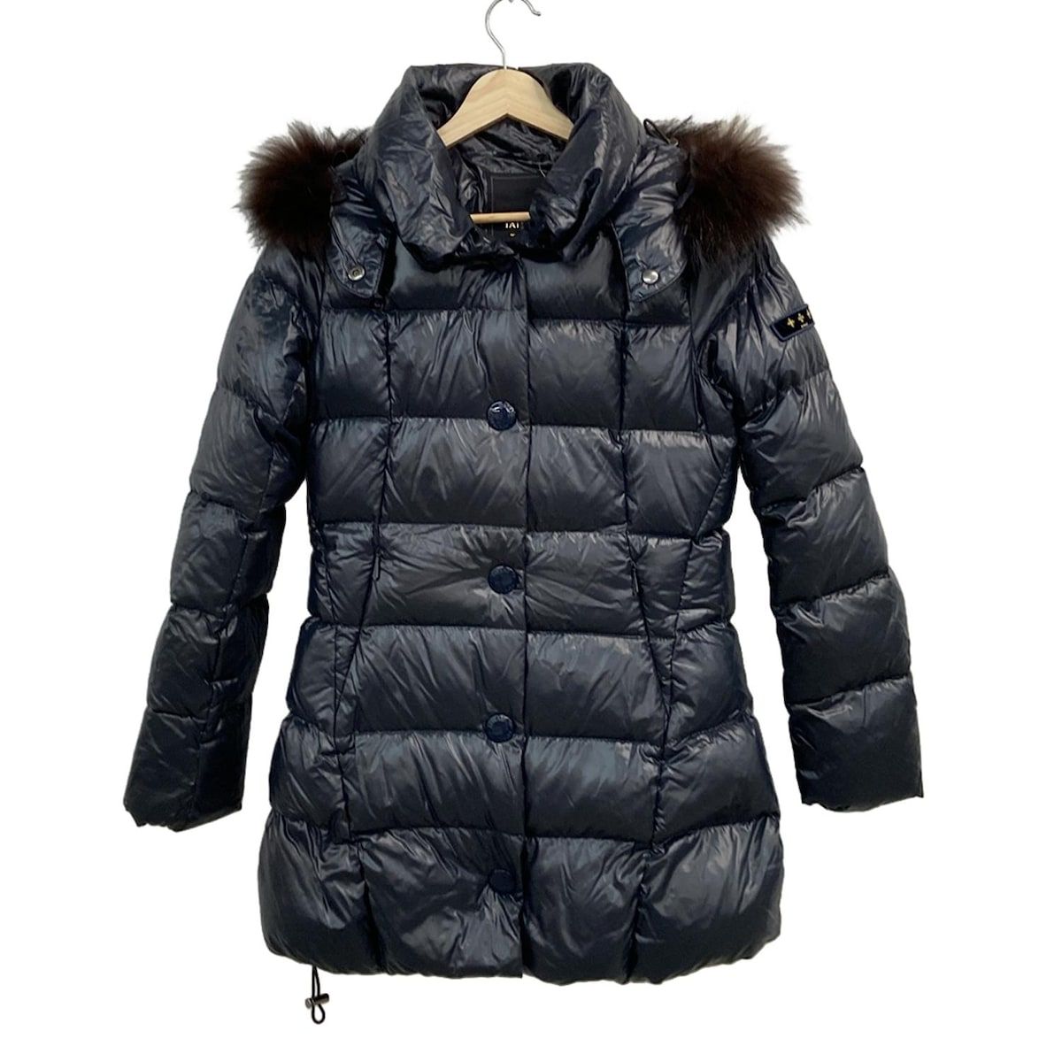 TATRAS タトラス ダウンコート サイズ02 M レディース - LTA13A4294 ダークネイビー×ダークブラウン 長袖 ラクーン 冬