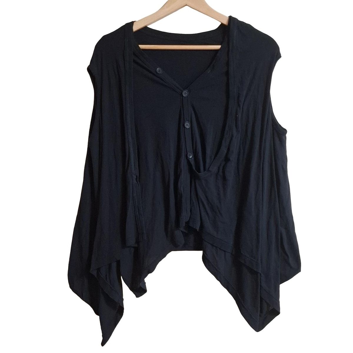 YOHJI YAMAMOTO NOIR ヨウジヤマモトプリュスノアール カーディガン サイズ2 M レディース - 黒 変形袖