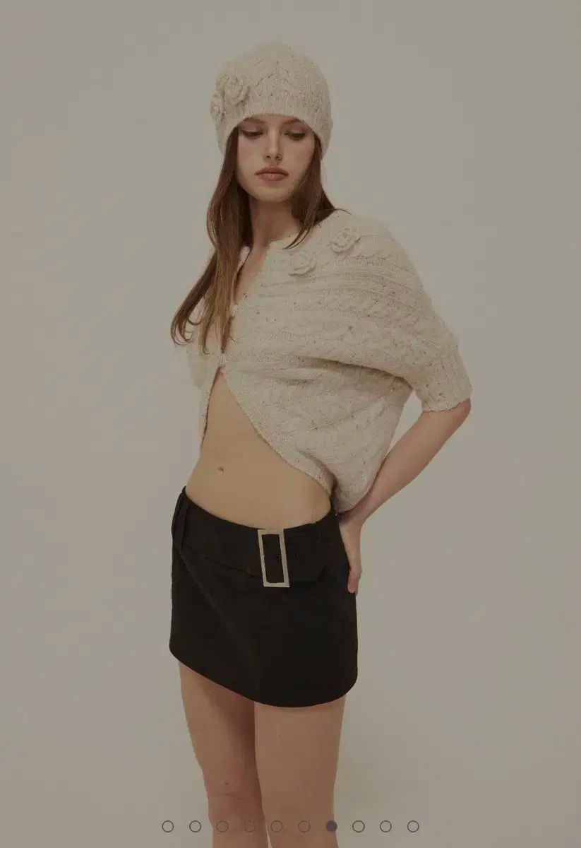 threetimes フラワー スパンコール カーディガン