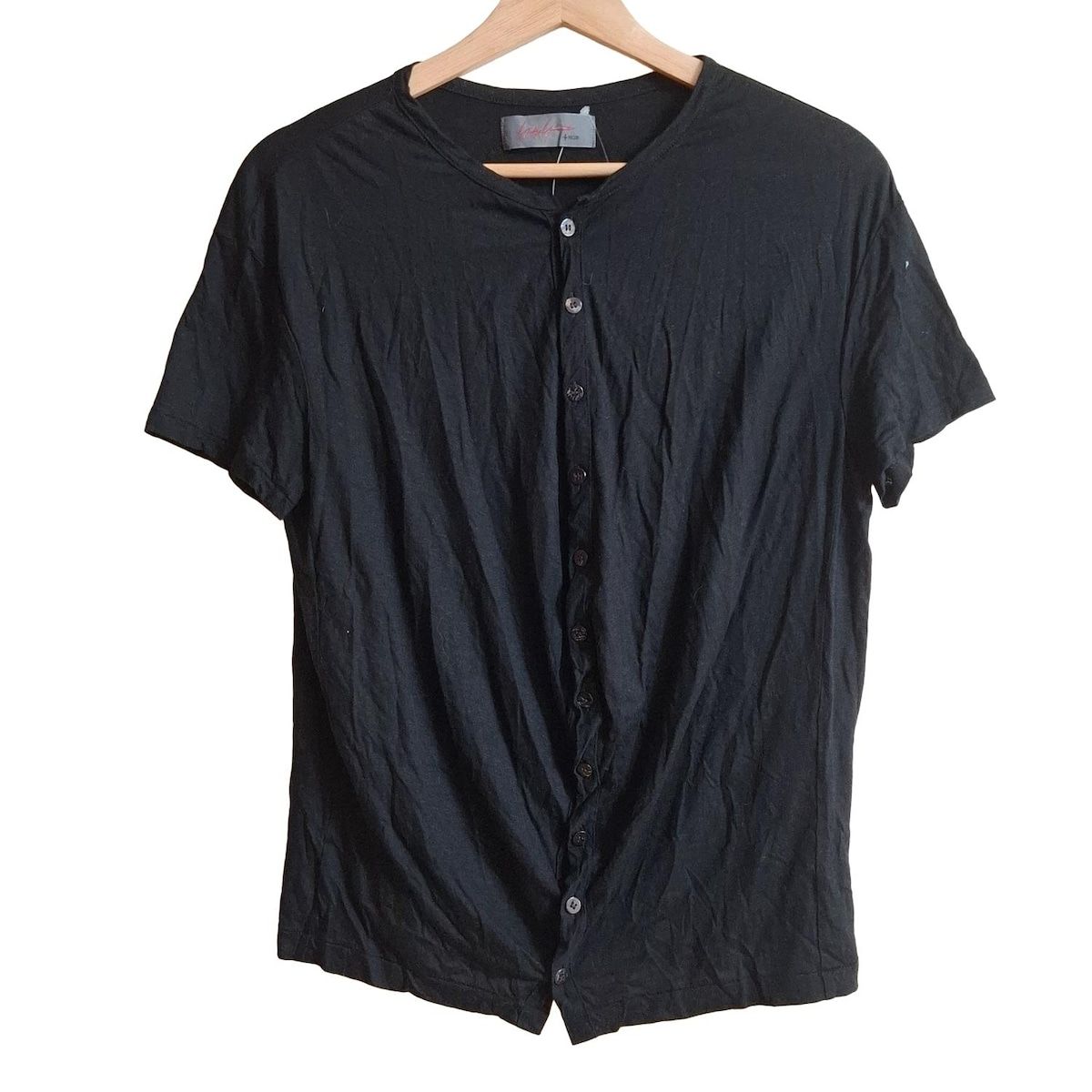 YOHJI YAMAMOTO NOIR ヨウジヤマモトプリュスノアール 半袖シャツブラウス サイズ2 M レディース - 黒