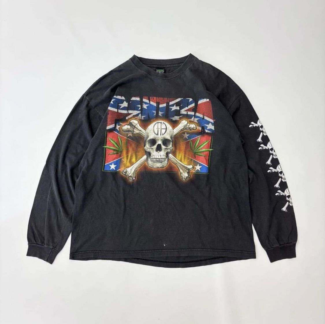 90s Vintage PANTERA ヴィンテージ パンテラ DANISH ボディ バックプリント 袖プリント スカル フェード MADE IN USA サイズ XL 709-0160