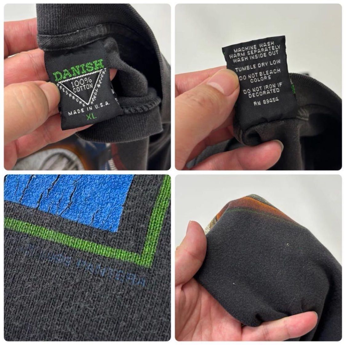 90s Vintage PANTERA ヴィンテージ パンテラ DANISH ボディ バックプリント 袖プリント スカル フェード MADE IN USA サイズ XL 709-0160 KARIMZIABAT_FR