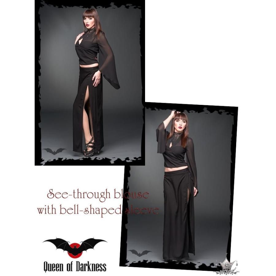 フ スリーブ ゴシック 長袖 袖シフォンカットソー レディース wot 207