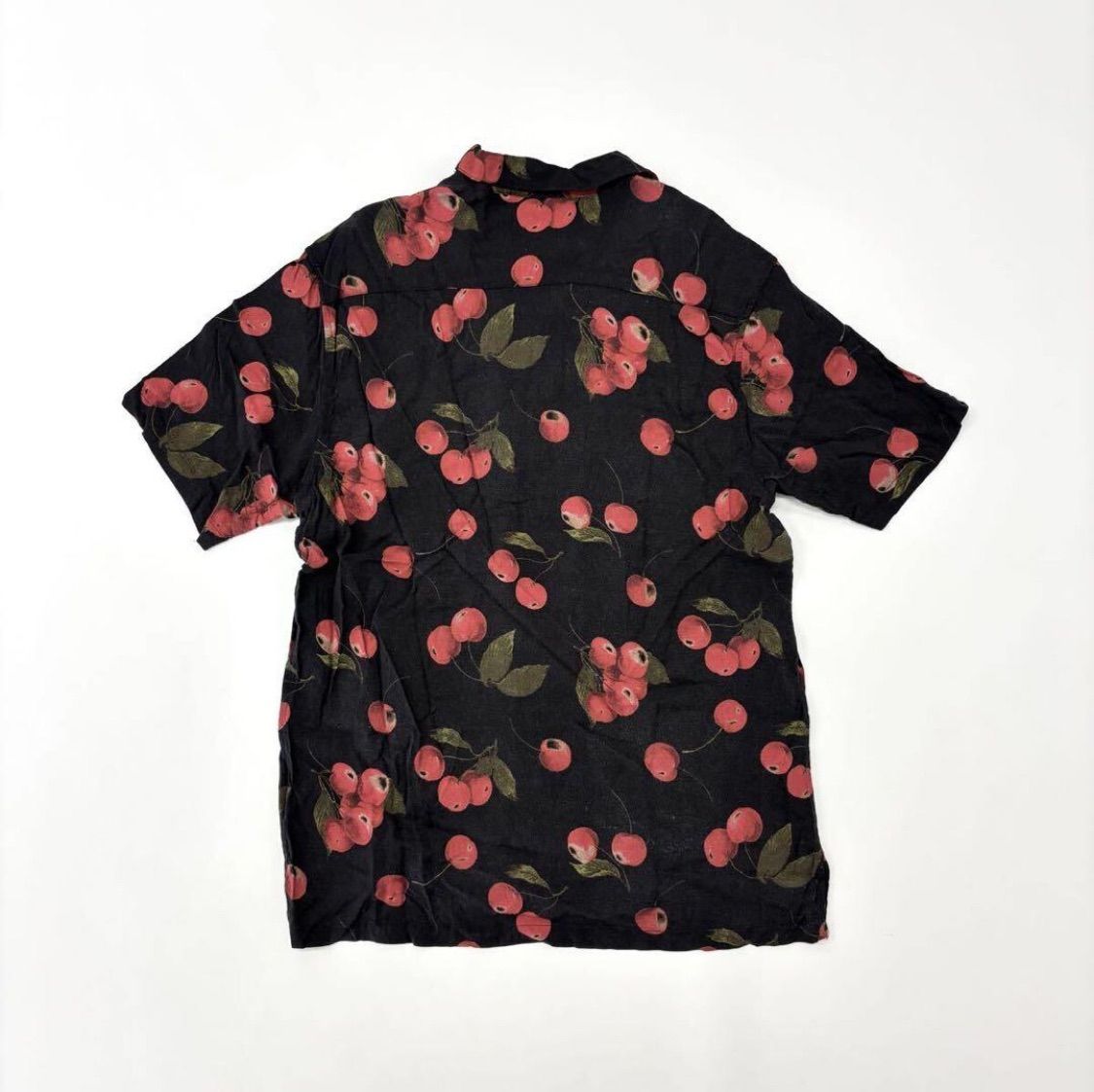 19ss 2019 名作 Supreme シュプリーム CHERRY RAYON S S SHIRT チェリー レーヨン シャツ オープン 開襟 サイズ L 709-0080