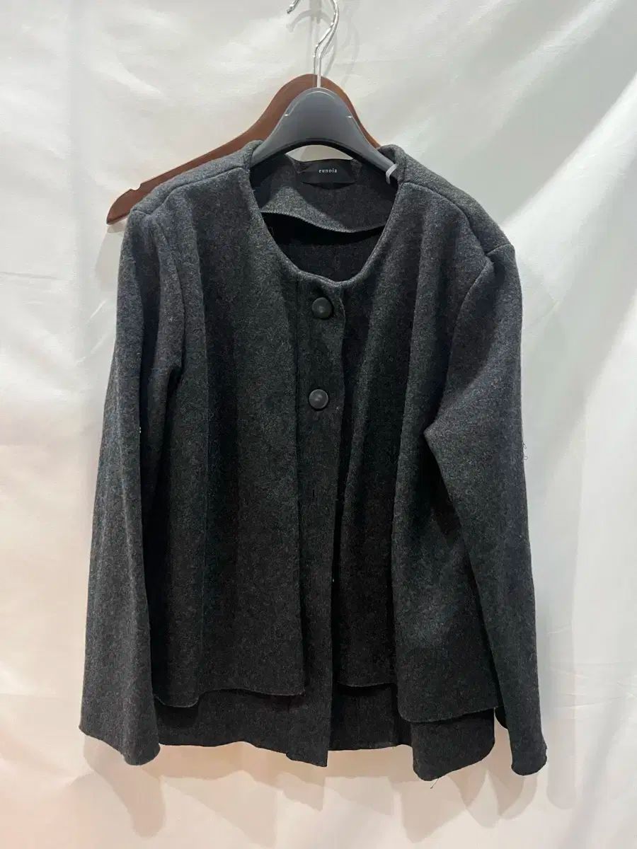 ユノイア Eunoia ボタン カーディガン チャコール F