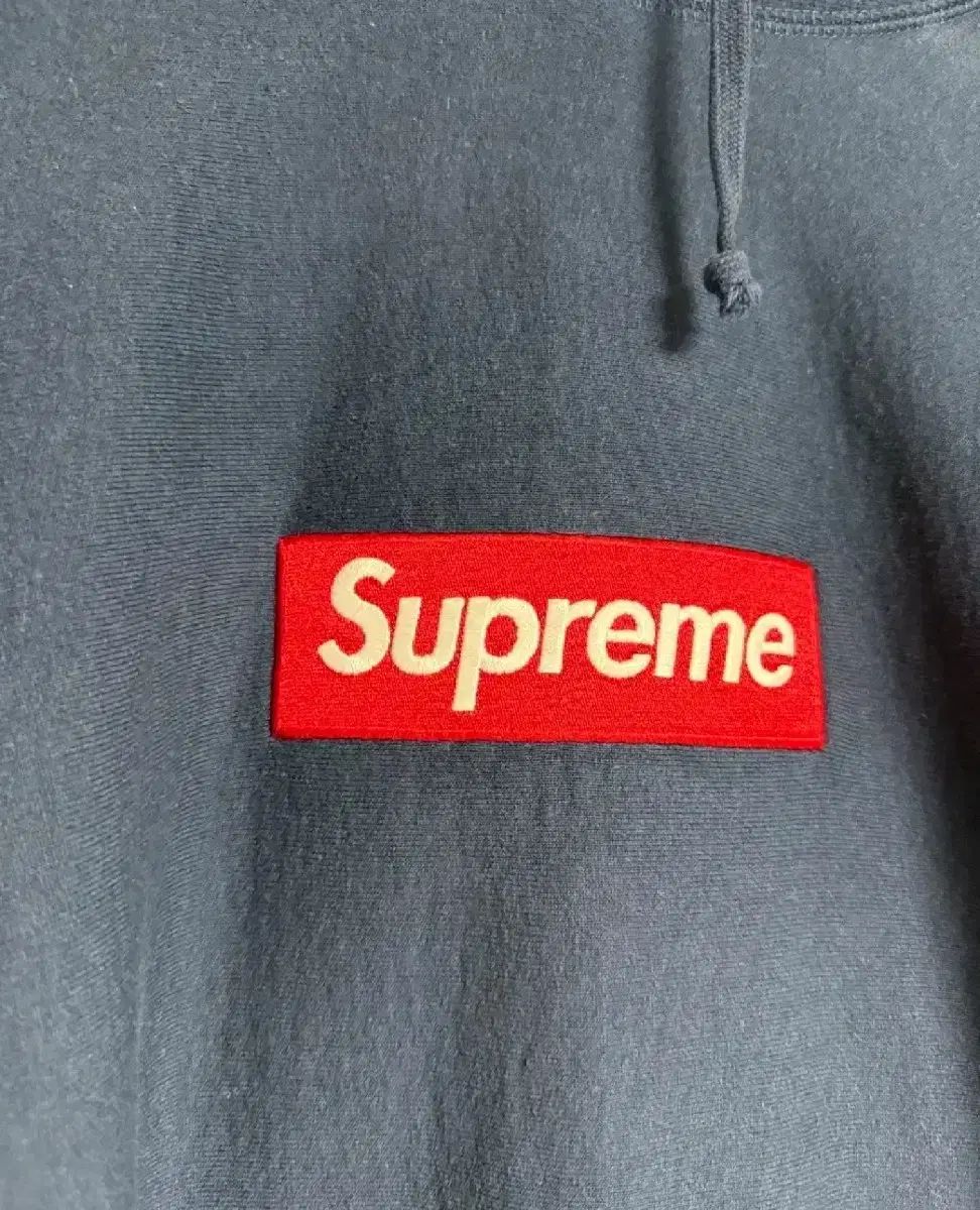 Supreme ボックスロゴ ネイビー フーディー XXL
