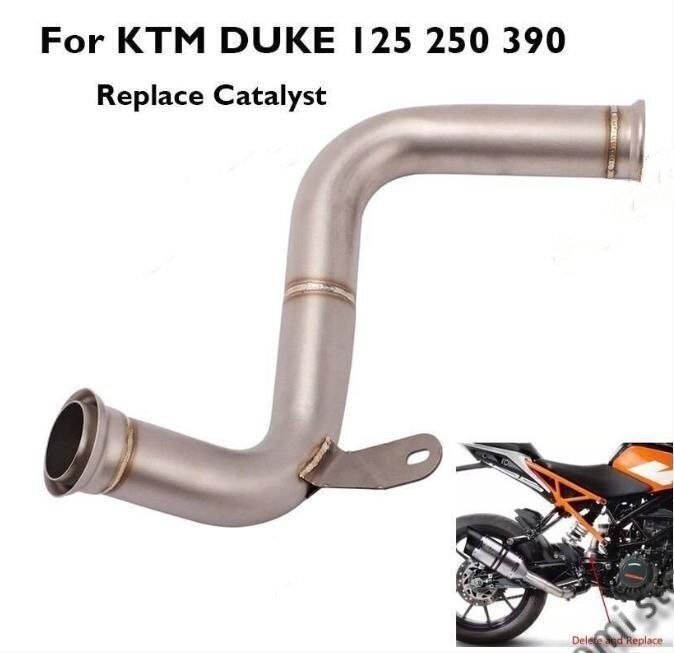 オートバイ排気コネクタチューブミッドミドルリンクパイプスリップ排気システム KTM 125 250 390 デューク RC390 2017 2018 2019
